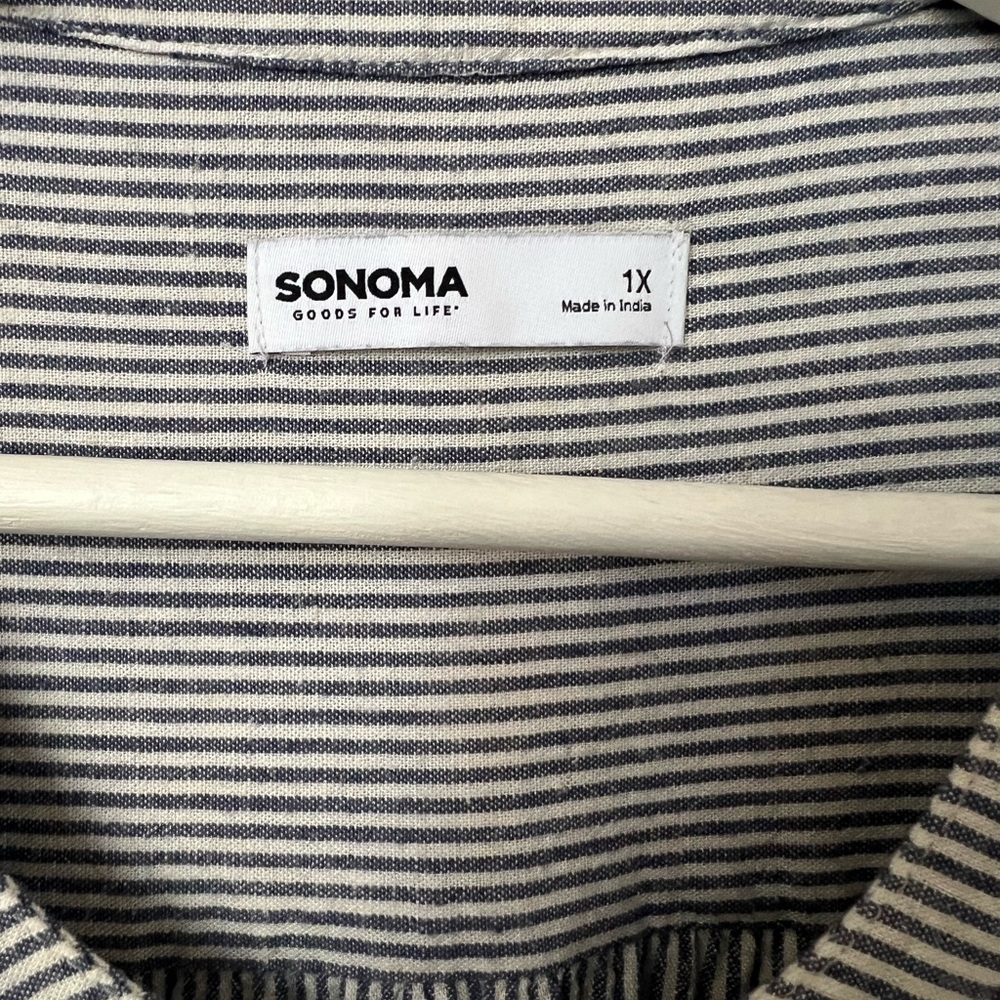 Sonoma Gray and White Striped Dress - Picture 7 of 8